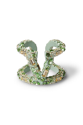 Valentino Garavani Vlogo Crystal-Embellished Ring